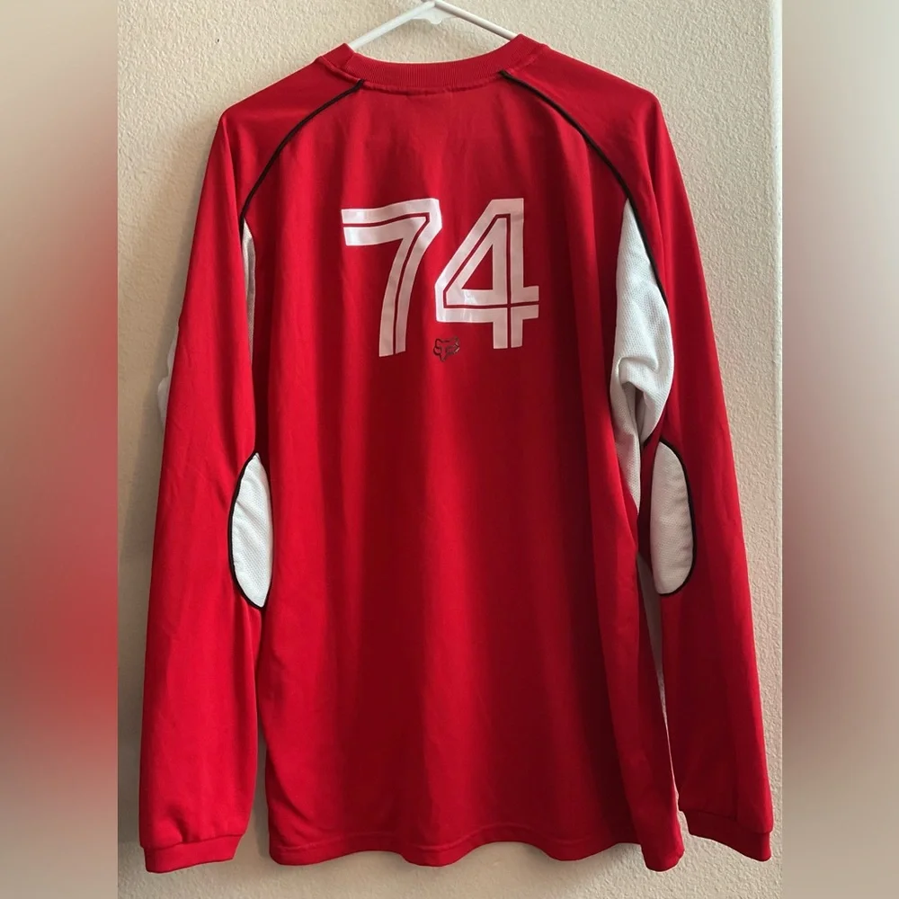 Fox‎ Racing Moto Tech Red Long Sleeve Motocross Jersey Shirt size XL - Picture 2 of 2